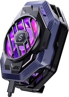 Cell Phone Cooler Fun Cooler 3Pro, Cellphone Radiator with Sleep Timer/Fan Speed Settings for 2.63-3.46 inches iOS/Android Semiconductor Heatsink Cooling (Purple)