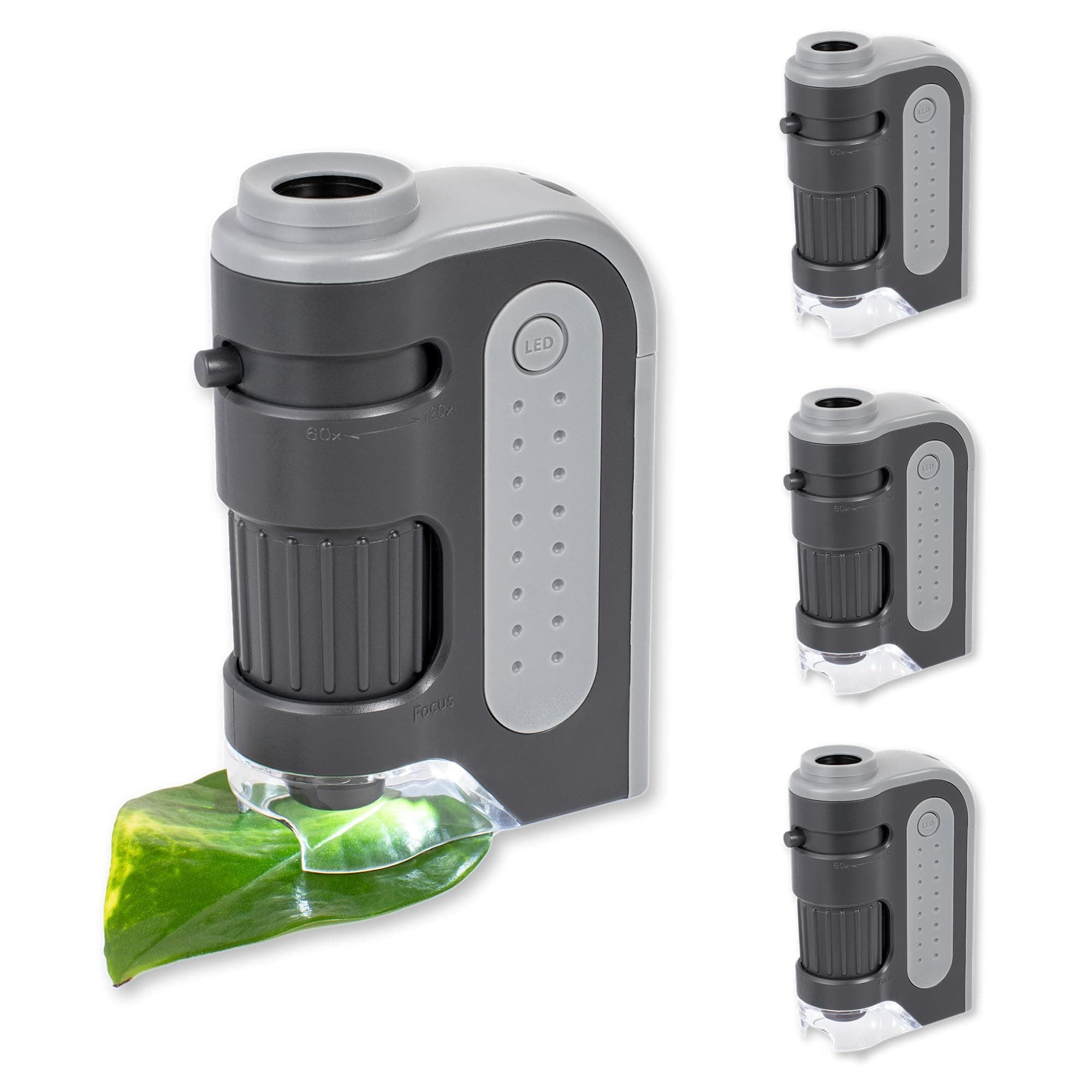 Carson MicroBrite Plus 60x-120x LED Lighted Pocket Microscope with Aspheric Lens System (MM-300 or MM-300MU)