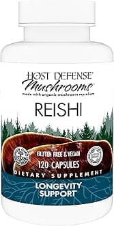 Host Defense Reishi Capsules - Heart & Immune Health Support Supplement - Mushroom Supplement to Support Energy & Vitality - Reishi Supplement to Aid Overall Well-Being - 120 Capsules (60 Servings)*