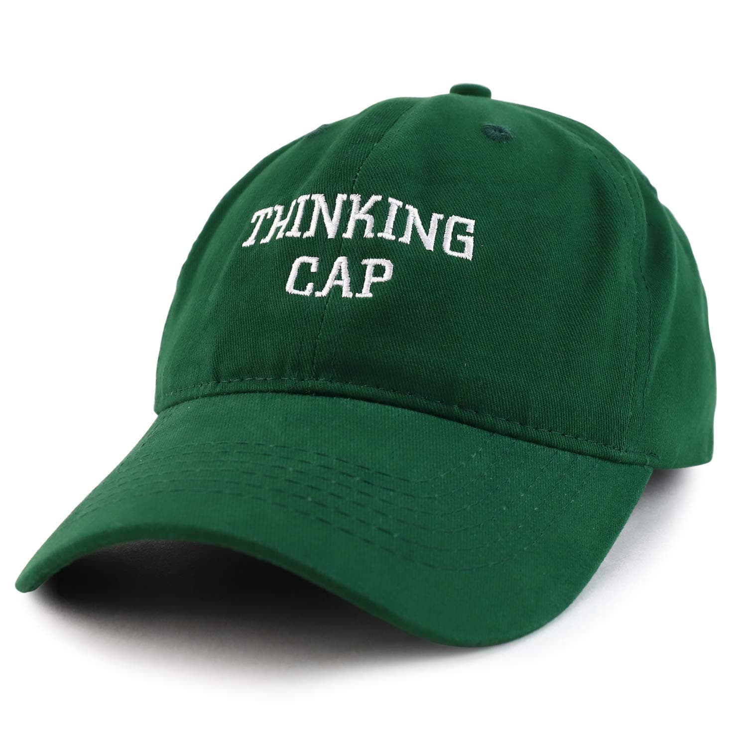 – Thinking Cap Embroidered Dad Hat Adjustable Cotton Baseball Cap - Hunter