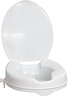 AquaSense Raised Toilet Seat with Lid, White, 2 Inches