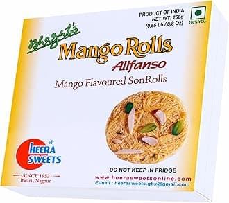 Bhagat's Heera Sweets SonRoll Mango Rolls Flavoured Gift Pack Sweets Son Rolls | Son roll Box 250 Gram Premium Gift for Traditional Indian Celebrations (Pack of 4)