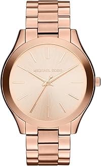 Michael Kors Slim Runway Watch for Women, 42mm Quartz Three Hand Movement with Stainless Steel Strap