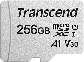 USD300S 256GB microSDXC U3 V30 A1 Memory Card with Adapter, for 4K Video, GoPro, Drones & Cameras TS256GUSD300S-A