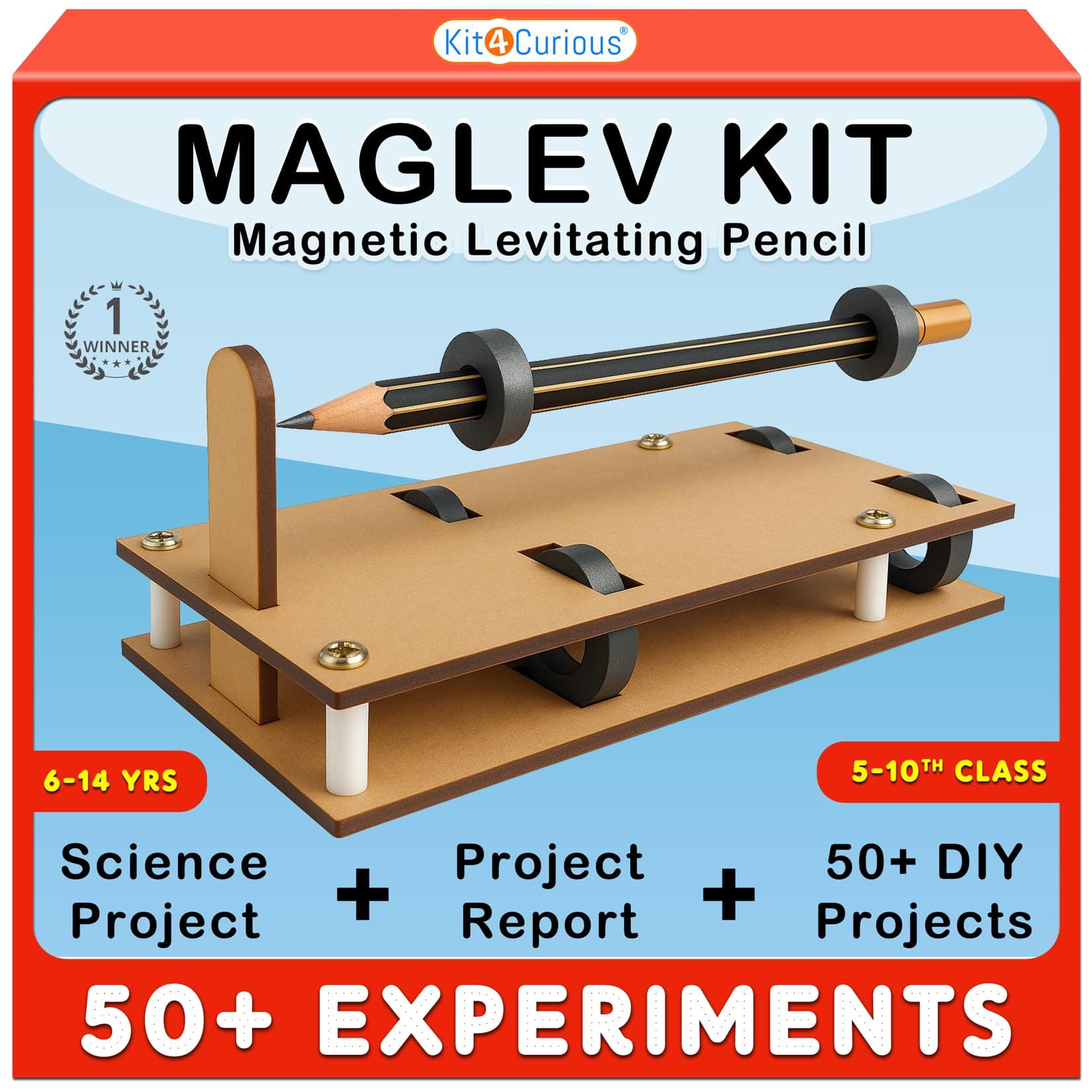 Magnetic Levitating Pencil School Project Model + 50 DIY Science Physics Fun Experiments kit