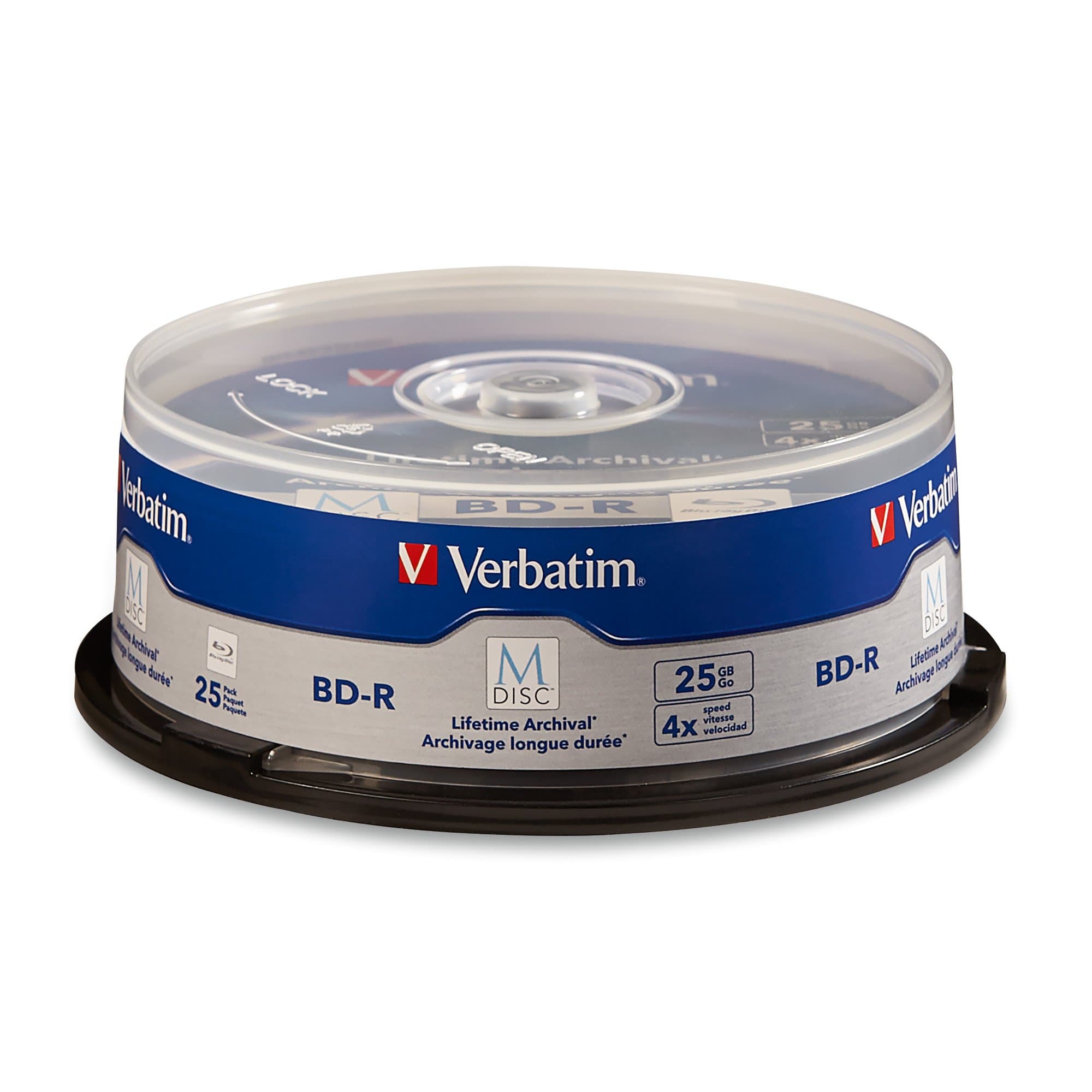 M DISC BD-R 25GB 4X with Branded Surface - 25pk Spindle