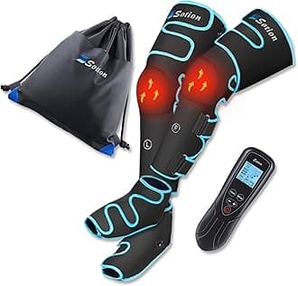 Sotion Leg Massager with Heat and Compression for Circulation & Recovery, Upgraded Foot Calf Thigh Sequential Massager Device with Handheld Controller, 4 Modes 4 Intensities, Help for Leg Pain Relief