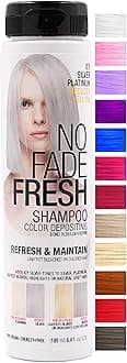 NO FADE FRESH Icy Silver Platinum Hair Color Depositing Shampoo Semi Permanent Hair Color with BondHeal Bond Rebuilder - Toner to Remove Yellow on Blondes and Grays, Silver Hair Dye- 6.4 oz