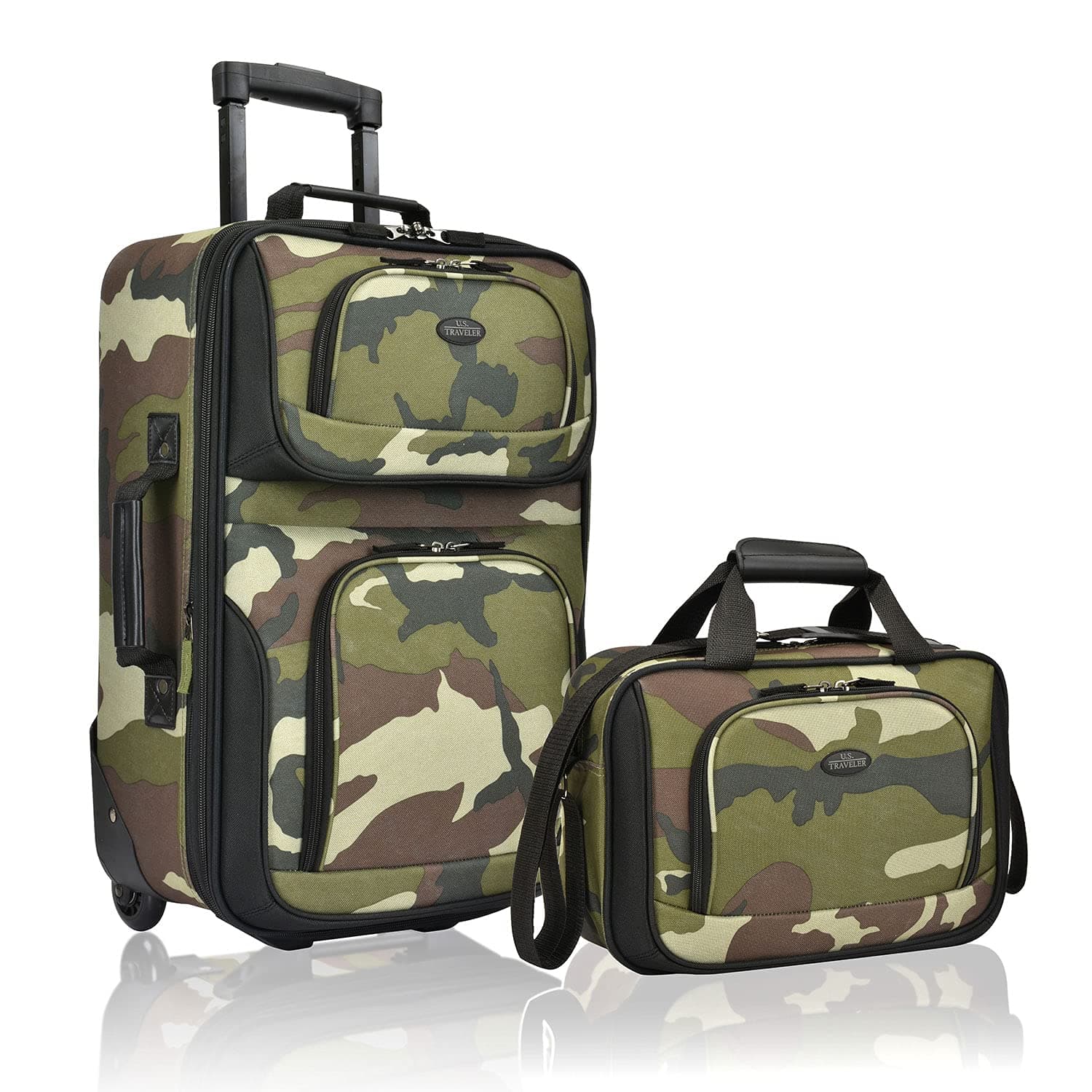 Rio Lightweight Softside Rolling Carry-on Suitcase, 2-Wheel Set, Camouflage
