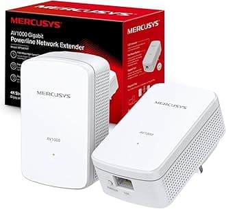MERCUSYS MP500 KIT Powerline Adapter Kit, AV1000 Gigabit TP-Link Powerline Network Adapters, HomePlug AV2 Ethernet Over Power, Up to 1000Mbps, 300m Range, Wired Network Extender for Home, Gaming