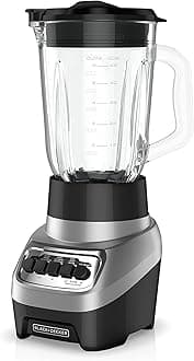 BLACK+DECKER BL1230SG PowerCrush Multi-Function Blender with 6-Cup Glass Jar, 4 Speed Settings, Silver