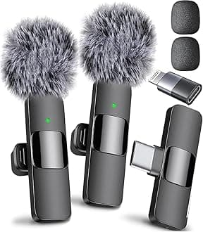 Mini Mic Pro (Latest Model) - Professional Wireless Microphone for iPhone, iPad, Android, Lavalier Microphone for Video Recording - iPhone Mic Crystal Clear Recording with USB-C for Content Creators