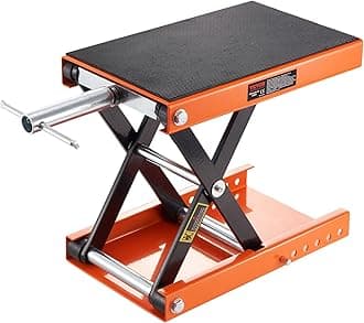 Motorcycle Lift, 1100 LBS Motorcycle Scissor Lift Jack with Wide Deck & Safety Pin, 3.7"-13.8" Center Hoist Crank Stand, Steel Scissor Jack for Street Bikes, Cruiser Bikes, Touring Motorcycles