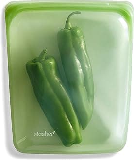 Stasher Platinum Silicone Food Grade Reusable Storage Bag, Green (1.8 Liters) | Reduce Single-Use Plastic | Cook, Store, Sous Vide, or Freeze | Leakproof, Dishwasher-Safe, Eco-friendly | 1.8L