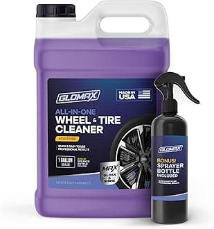 Wheel Cleaner (1 Gallon) - Non Acid Rim Cleaner - All in One Wheel and Tire Cleaner for Car Detailing - Made in USA Tire Cleaner Spray - Removes Brake Dust, Oil, Dirt, Light Corrosion