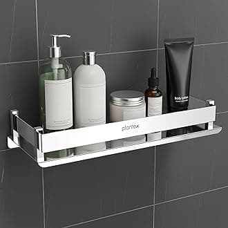 Stainless Steel Bathroom Shelf Rack/Bathroom Organizer/Wall Shelf for Bathroom Accessories Set/Kitchen Stand/Kitchen Shelves & Racks - Chrome (12x5 Inch)