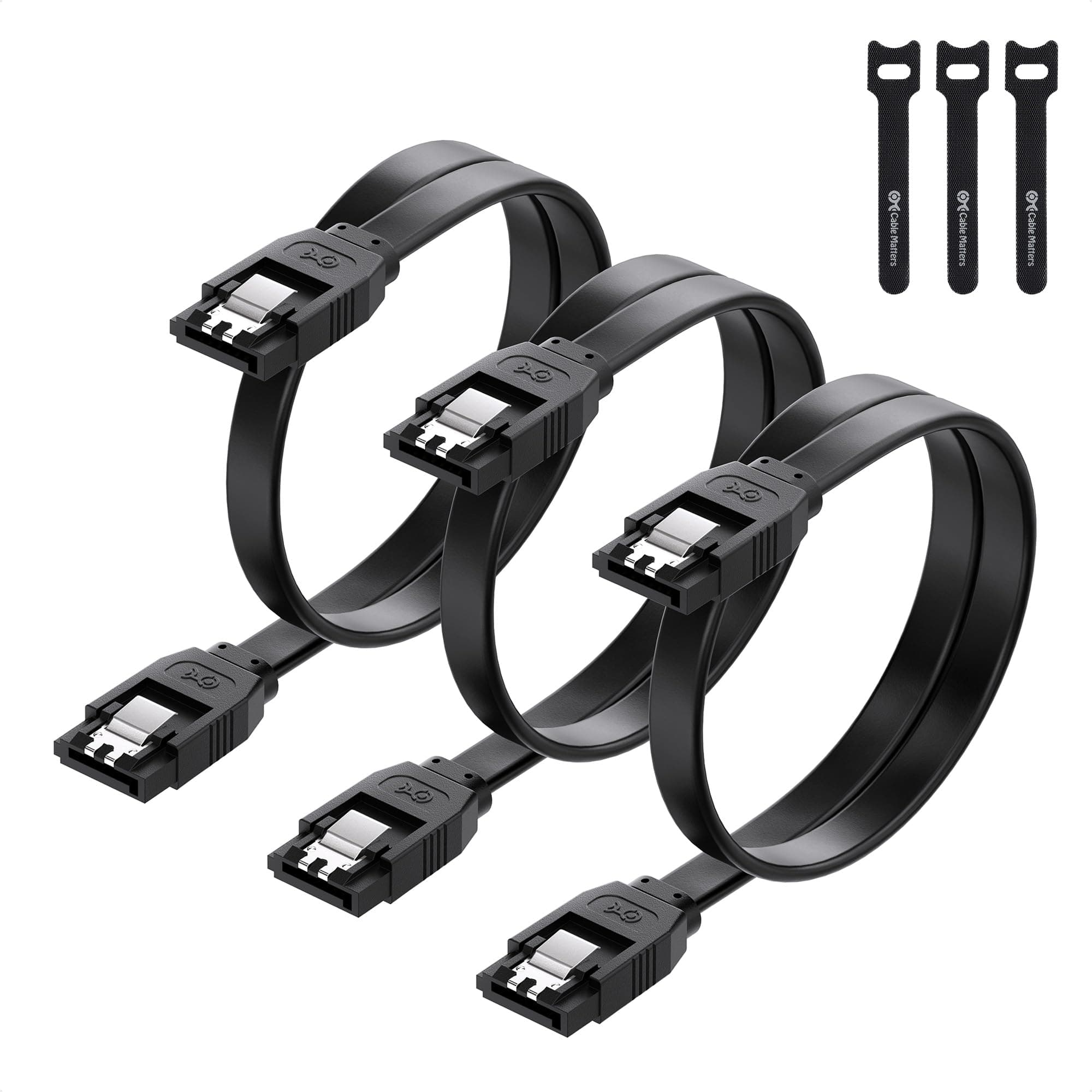 Cable Matters (3 Pack) Straight 6.0 Gbps SATA III Cable - 18 Inches