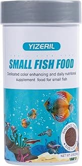 Small Fish Food Pellets - Sinking Micro Granules,High Protein Color Enhancer for Betta,Guppies,Tetras & Tropical Fish(2.8oz)