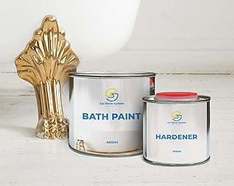 Bath Paint Cast Iron Bath Sink Shower Tiles Resurfacing Enamel White Water Resistant 2K Paint 500ml