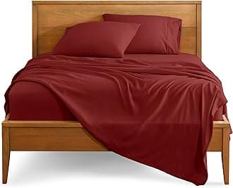 Bare Home Queen Sheet Set - 1800 Ultra-Soft Microfiber Queen Bed Sheets - Double Brushed - Deep Pockets - Easy Fit - 4 Piece Set - Bedding Sheets & Pillowcases (Queen, Rosewood)