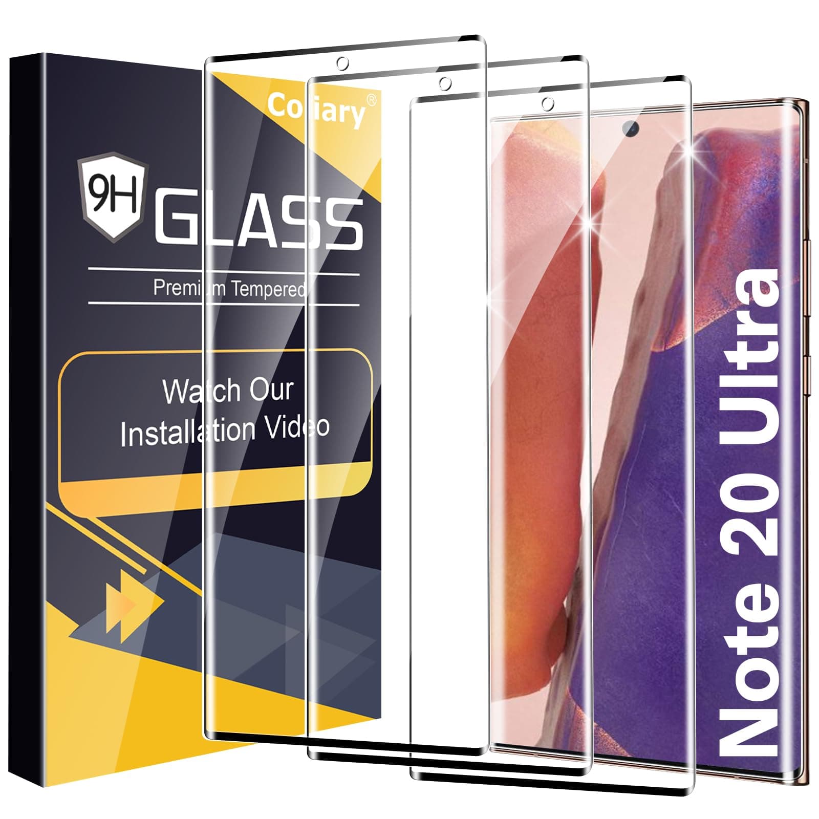 [2+1 Pack] Galaxy Note 20 Ultra Privacy Screen Protector, Fingerprint Unlock, HD Clear Anti-Spy Film for Samsung Galaxy Note 20 Ultra 5G Tempered Glass Camera Screen Protector