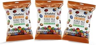 Diablo Milk Chocolate Peanuts - No Added Sugar, Sweetened with Stevia - Individually Packed Bags, Chocolate Covered Nuts Hamper Basket Available for Gifting - Peanut Milk Chocolates - 40 g Pack of 3