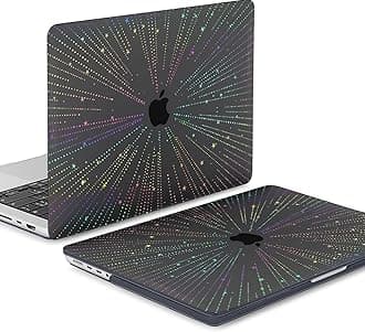 KEROM Clear Black Case for MacBook Pro 13 inch 2022-2016 M2 M1 A2338 A2289 A2251 A2159 A1989 A1706, MacBook Pro 13 inch Clear Case with Design, Plastic Hard Shell Case & Keyboard Cover, Line