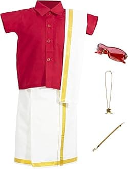 Amirtha Fashion Boys Traditional Dhoti & Shirts SET WITH ACCESSORIES