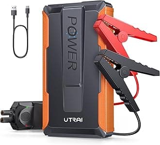Jump Starter Power Pack,UTRAI 4000A 12V Car Battery Jump Starter Booster(For 9L Petrol/7.5L Diesel) Portable Jump Pack with Jump Leads,LED Flashlight,3.0 Quick Charge