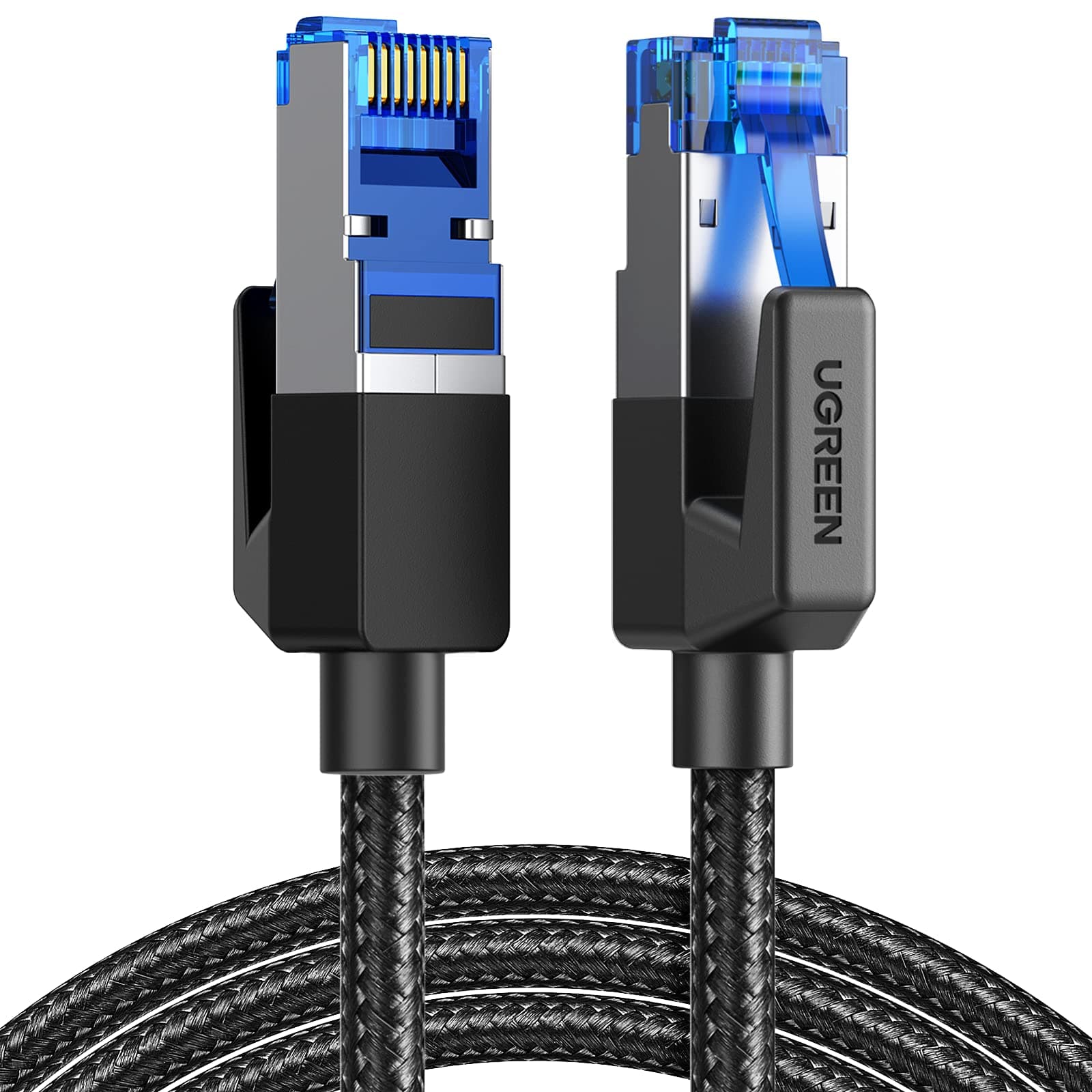 UGREEN Cat 8 Ethernet Cable 3FT, High Speed Braided 40Gbps 2000Mhz Network Cord Cat8 RJ45 Shielded Indoor Heavy Duty LAN Cables Compatible with Gaming PC PS5 PS4 PS3 Xbox Modem Router 3FT