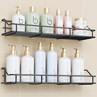 ODesign Adhesive Bathroom Shower Shelves Shower Rack Shower Wall Caddy Shelves for Shower Kitchen Spice Rack Wall Mounted No Drilling SUS304 Stainless Steel Rustproof