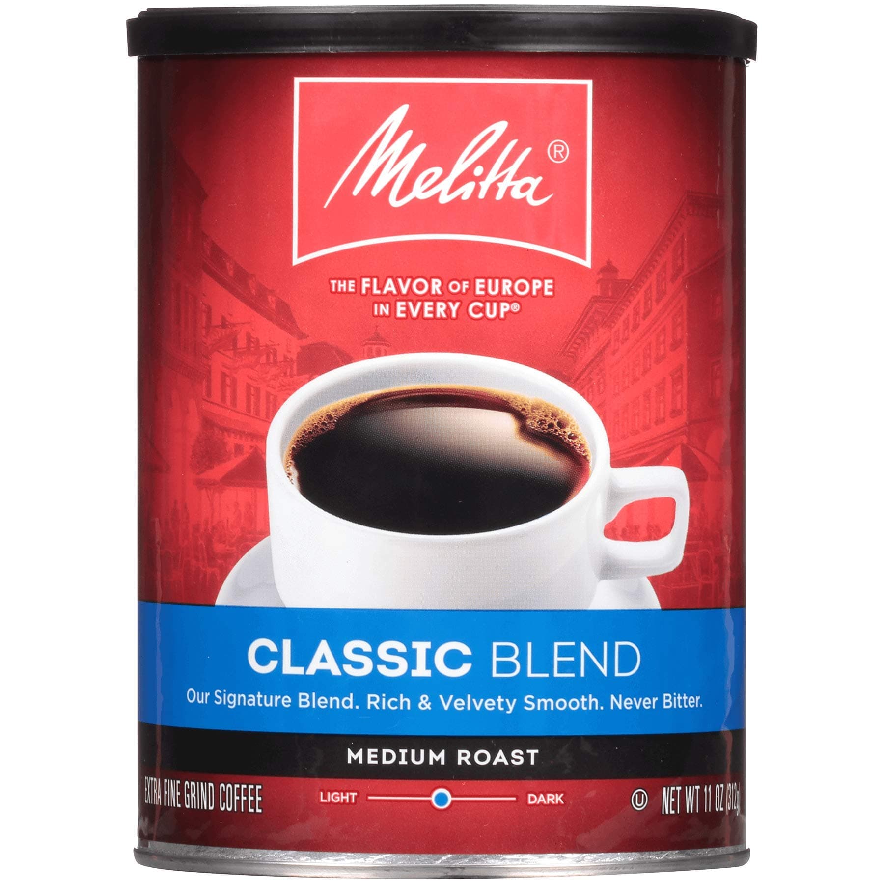 Classic Blend Coffee, Medium Roast, Extra Fine Grind, 11 Ounce Can (Pack of 6) 66 Ounces Total