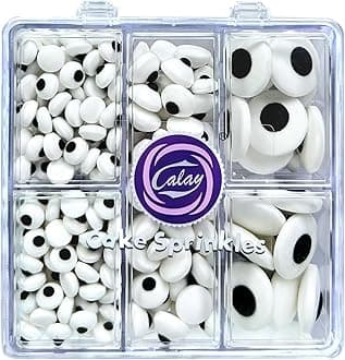 Edible Candy Eyes Sprinkles for Cake Decorating 4.58oz, Halloween Eyeball Sprinkles for Cookie Baking Ice Cream Brownie Cupcake Toppings