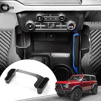 Mabett Center Console Shifter Storage Box Compatible with Ford Bronco 2021 2022 2023 2024 2025, Organizer Gear Side Storage Tray for Bronco Accessories 2/4-Door, Interior Accessories, Matte Black