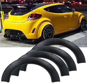 Universal Fender Flares 4PCS Car Large Fender Wide Body Kit Flexible Wheel Arches Edge Protector PP Material,Dodge Challenger Mustang Car,JDM MODERN(84cm-Wide body)
