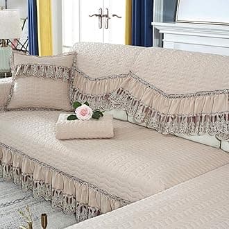 Sofa Slipcovers,Sofa Cushion Non-Slip Modern Home Sofa Cover Four Seasons Universal@Khaki_45*45Cm Hug Pillowcase(1Pcs)