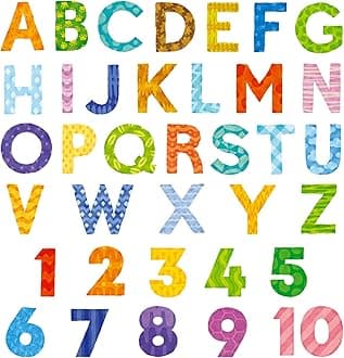 DECOWALL DA-1708A Uppercase Alphabet Letter Kids Wall Stickers Decals Peel and Stick Removable for Nursery Bedroom Living Room Art murals Decorations