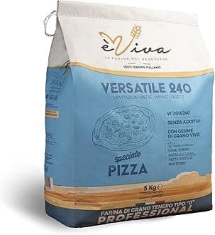 Agricola Piano – Versatile 240 | All-Purpose/Plain Flour Italian Type '0' kg 5 - For Neapolitan Pizza – Natural Italian Flour - Additive-Free - with Live Wheat Germ - Also Ideal for Bread