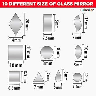 Twinster Mirrors for Craft Work (10 Different Shapes, 1800 Total Pieces) Lippan Art Craft Materials Kit Decorative Mirrors DIY Best Kit?