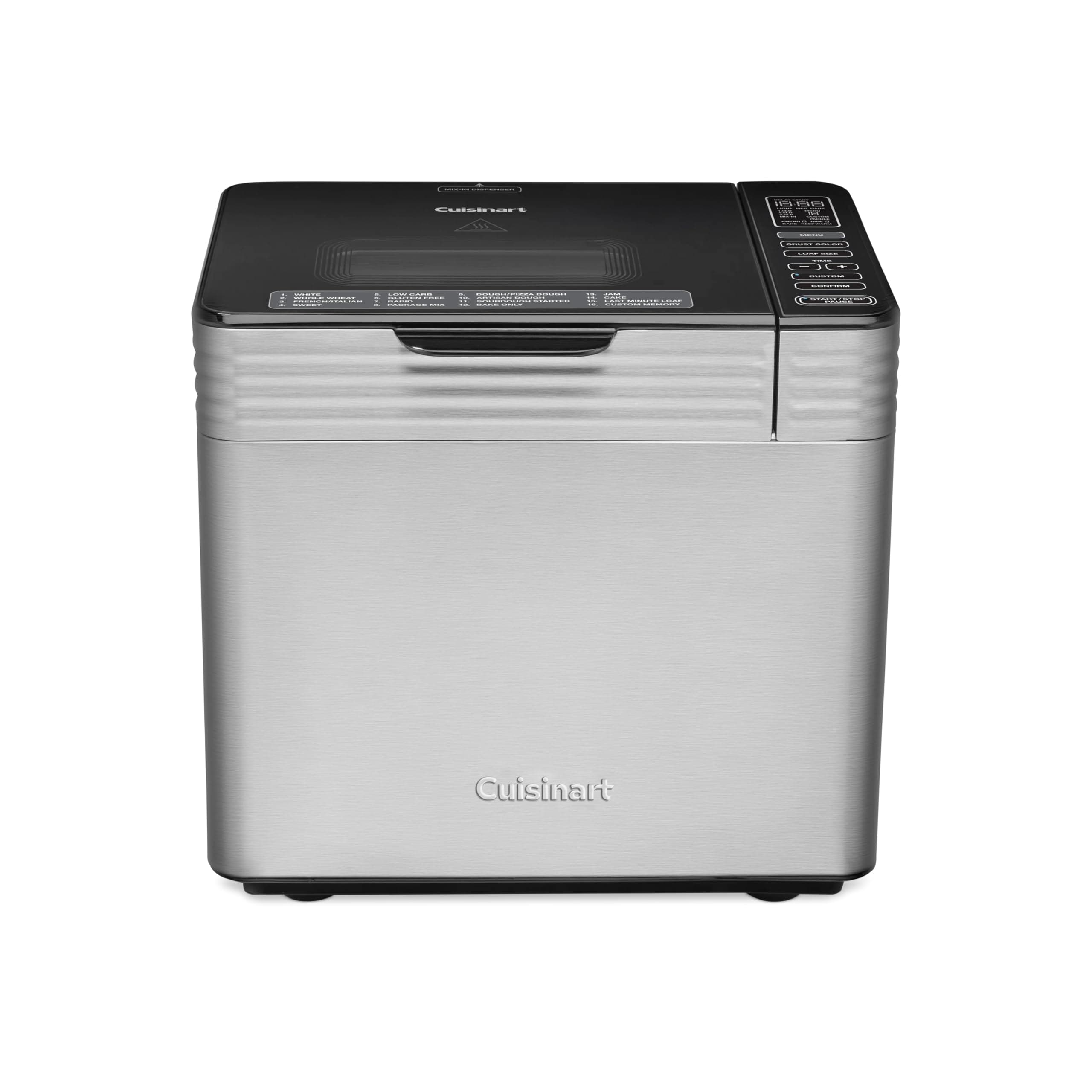 Cuisinart Convection Bread Maker Machine-16 Menu Options or Manually Adjust,3 Loaf Sizes up to 2lbs,Crust Colors-Includes Measuring Cup + Spoon & Kneading Paddle Hook,CBK-210,Stainless Steel