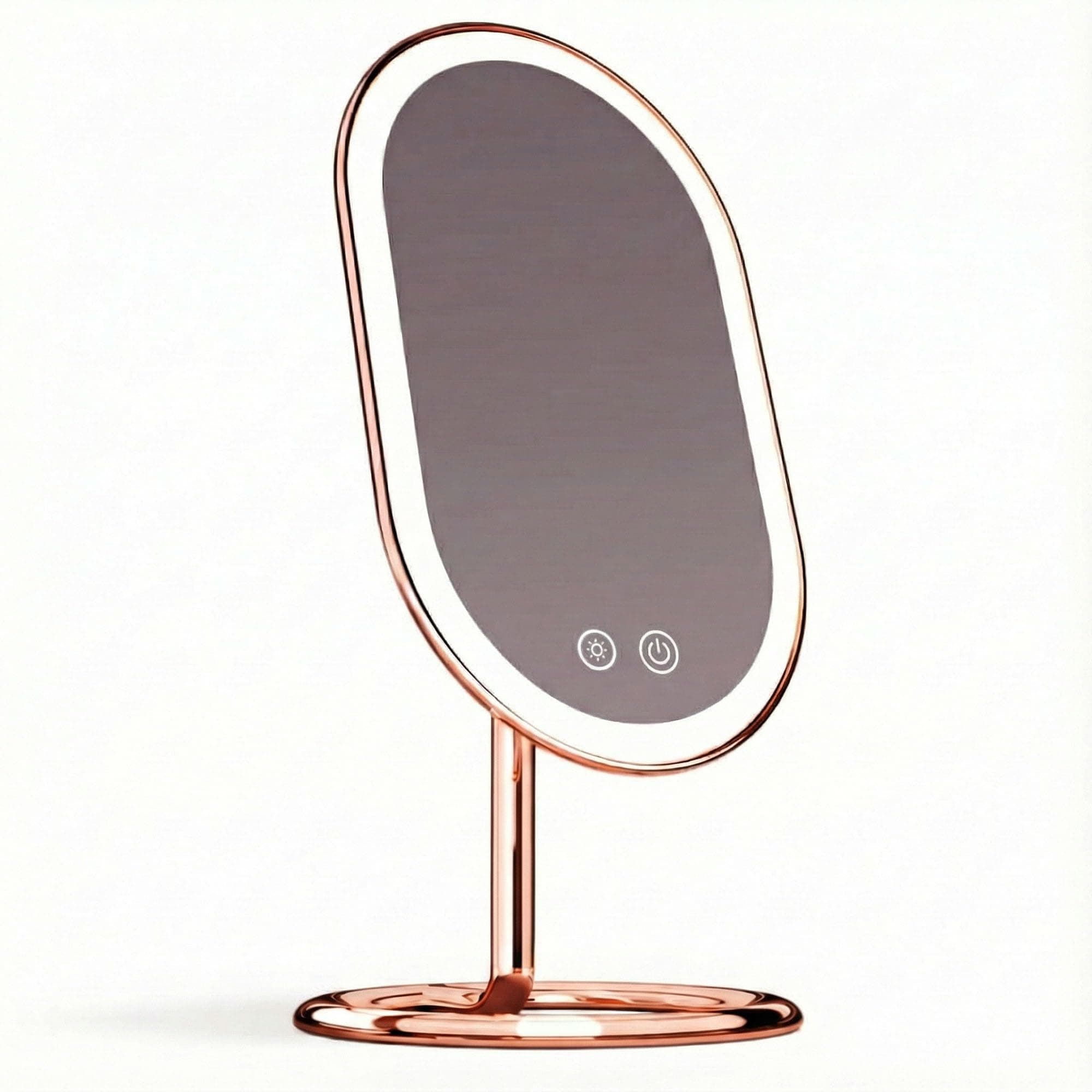 Fancii LED Lighted Vanity Makeup Mirror, Rechargeable - Cordless Illuminated Cosmetic Mirror with 3 Dimmable Light Settings, Dual Magnification - Vera (Rose Gold)