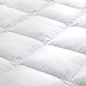 Luxurious All-Season Goose Down Comforter Duvet Insert, Exquisite Queen White Stripe Design, 1200 Thread Count 100% Egyptian Cotton Down Proof Fabric, 55 oz. Fill Weight