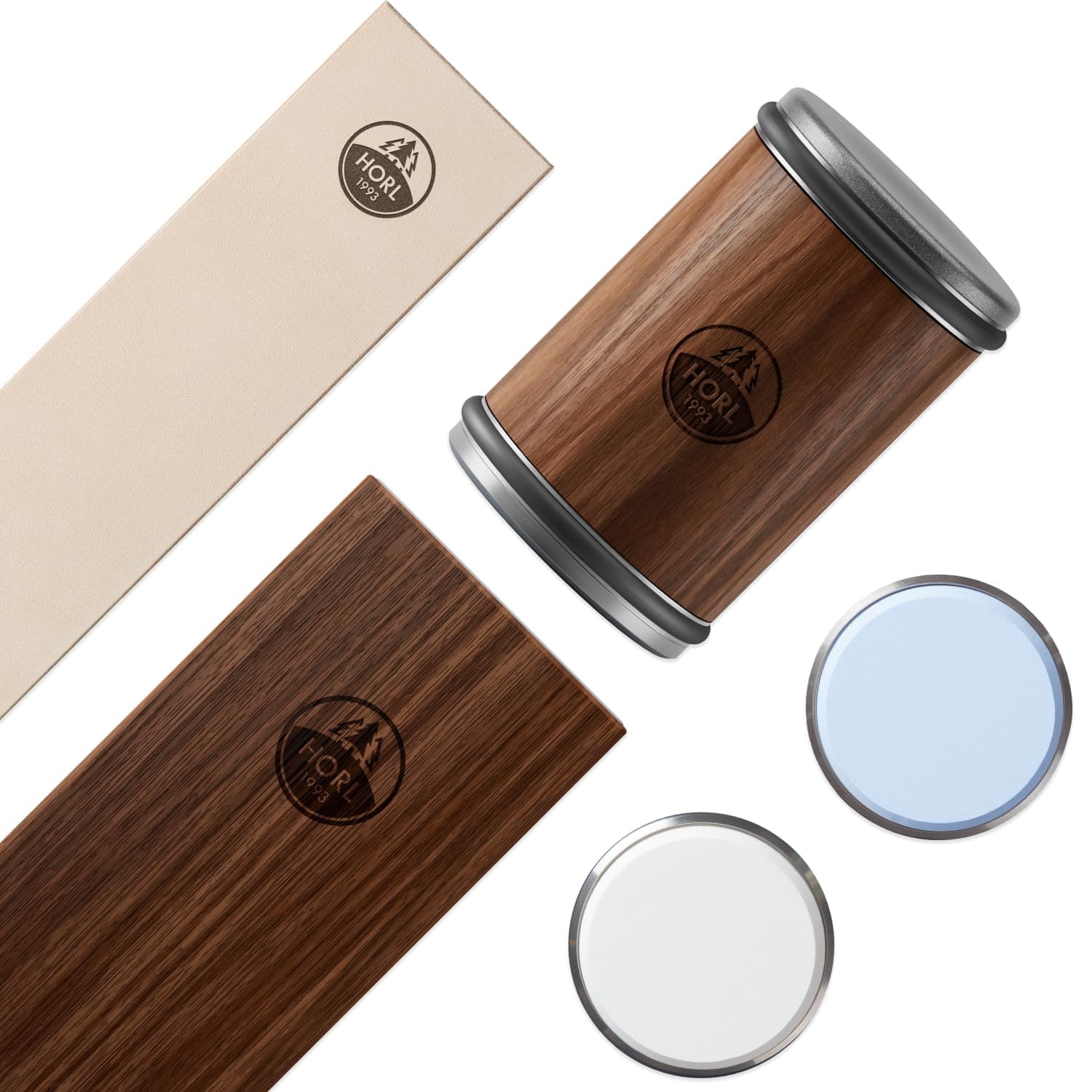 2 Nut Rolling Knife Sharpener Engineered in Germany for Straight Edge and Premium Stone Set for sharpening