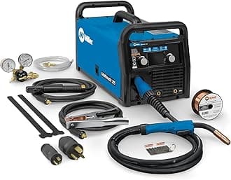 907693 Multimatic 215 Multiprocess Welder - Versatile Multi-Process MIG, Flux-Cored & TIG Welder Machine - Portable Welding Machine with Wire Feeder, MIG Gun & Multi-Voltage Plug for 120V&240V