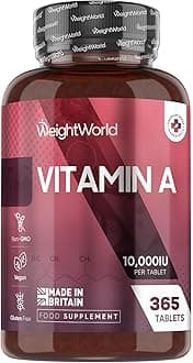 – Vitamin A Tablets 10,000IU - 365 Tablets (1 Year Supply) - VIT A as Retinyl Acetate - Easy to Swallow, Gluten-Free, Non-GMO & Vegan-Friendly - Vitamin A Supplement for Men & Women - Made in The UK