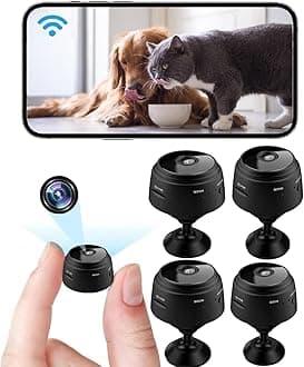 Hidden Camera Wireless, Mini Spy WiFi 1080P HD Camera for Home Security, APP Control Surveillance Camera Indoor Outdoor for Home, Car, Baby & Pet Monitoring, Cam with Night Vision (4 PCS)