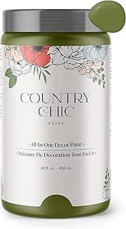 Country Chic All-in-One Chalk Paint for Furniture, Cabinets, Home Decor, Eco-Friendly, Matte Finish, Built-In Primer & Top Coat for Wood, Metal - Secret Garden (Green) - Quart 32 oz (950 ml)