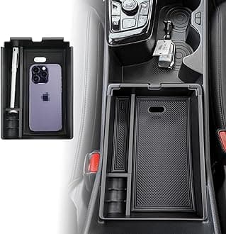 Compatible with Kia Sportage 2026 2025 2024 2023 Accessories NQ5 Car Interior Center Console Organizer Armrest Storage Box Armrest Cover Insert Tray -Black