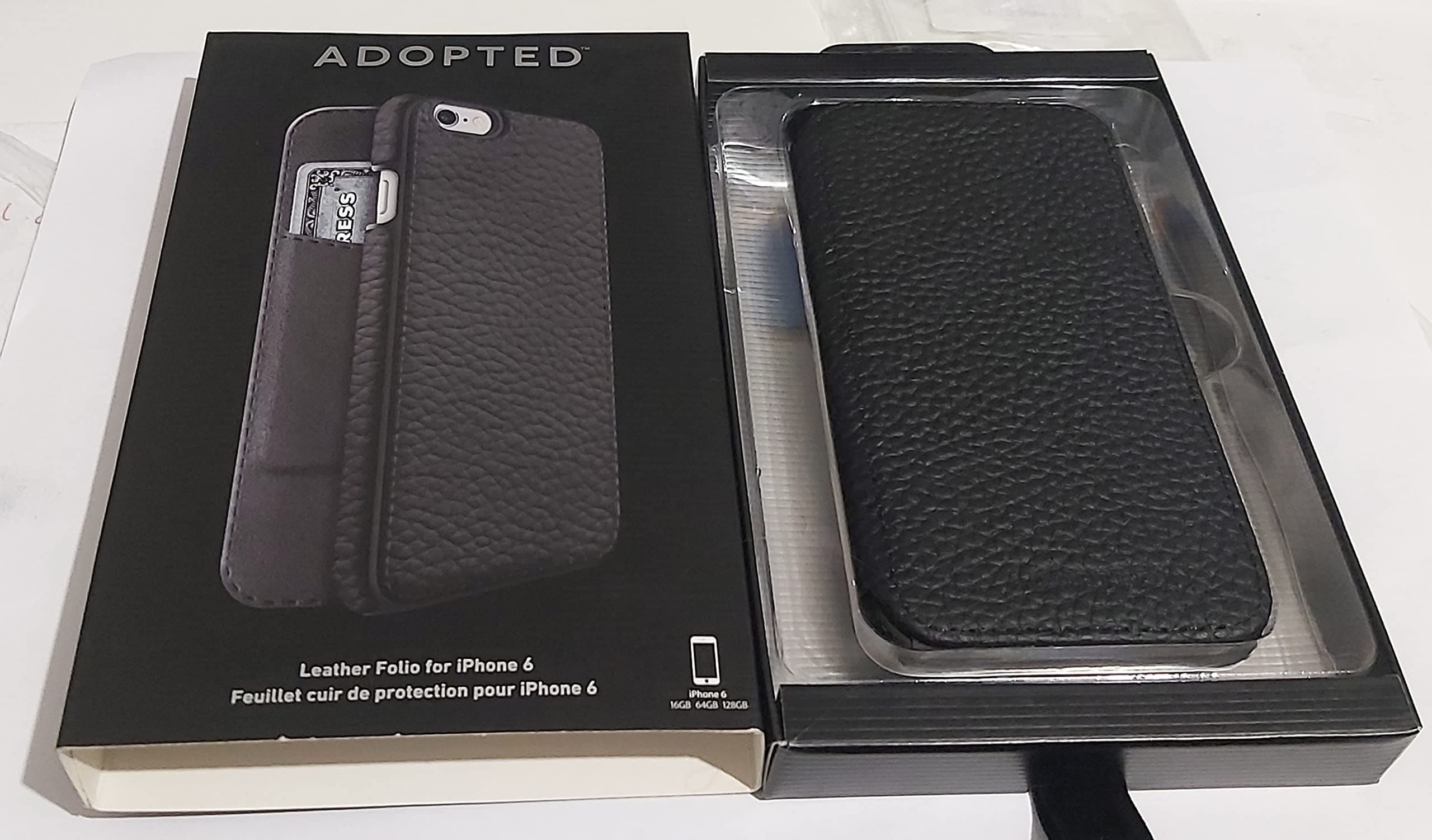 ADOPTED Leather Folio iPhone 6 Case, Black/Black, iPhone 6