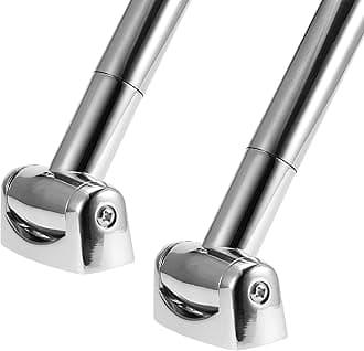 2 Pack Curved Shower Curtain Rod, 42-74 inches Extra Wide Curved Shower Curtain Rod Adjustable, Rust Proof Curved Shower Rod for Bathroom, Premium Stainless Steel, Need to Drill Silver
